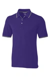 Cutter & Buck Tipped Drytec Polo In College Purple