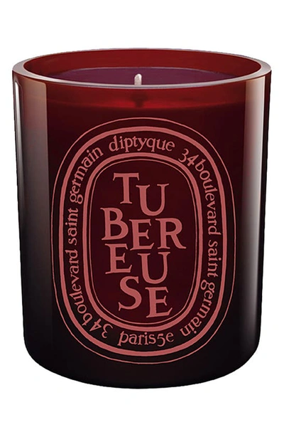 Diptyque Tubereuse Scented Colored Candle 10.2 Oz. In Red Vessel