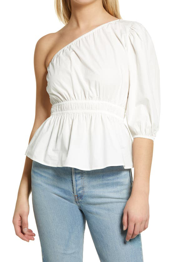 Aware By Vero One-shoulder Blouse In Snow White | ModeSens
