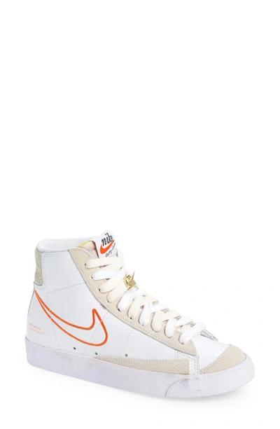 Nike Blazer Mid 77 Se Sneakers Dh6757-100 In White,summit White,sail,orange