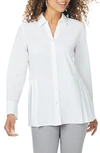 Foxcroft Pippa Pleated Peplum Non-iron Stretch Tunic In White