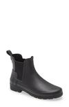 Hunter Refined Waterproof Chelsea Boot In Black