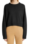 Loulou Studio Bruzzi Cropped Wool And Cashmere-blend Sweater In Black