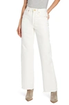 Slvrlake Grace High Waist Raw Hem Wide Leg Jeans In Natural White