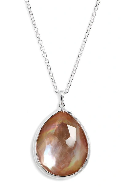 Ippolita Women's Rock Candy Sterling Silver & Brown Shell Doublet Large Teardrop Pendant Necklace