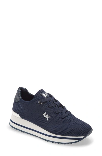 Michael Michael Kors Monique Knit Sneaker In Navy