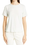 Eileen Fisher Crewneck Boxy Organic Cotton T-shirt In Fern