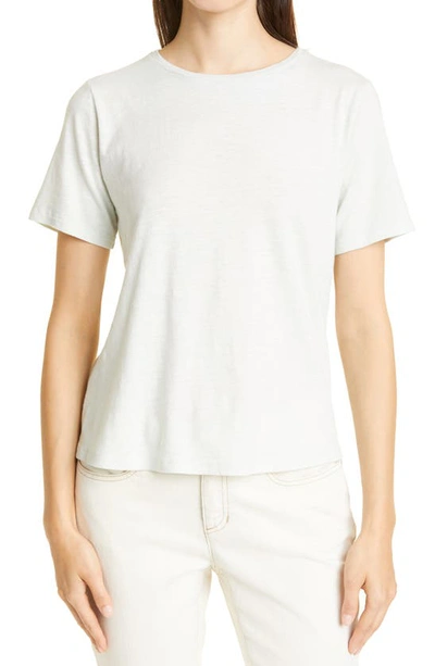 Eileen Fisher Crewneck Boxy Organic Cotton T-shirt In Fern