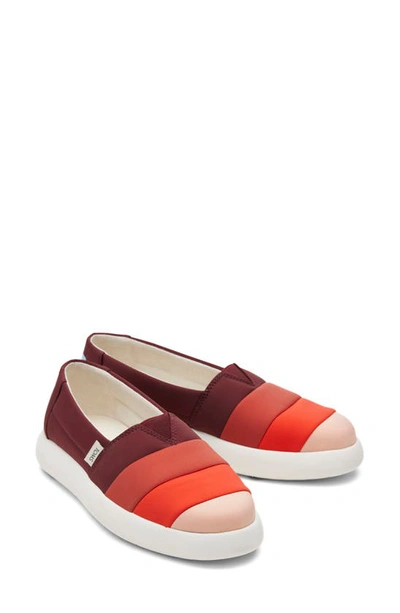 Toms Vegan Bordeauxroter Matter, Gewebter Damen Alpargata Mallow - Grösse Eu 41 Slipper In Dark Red