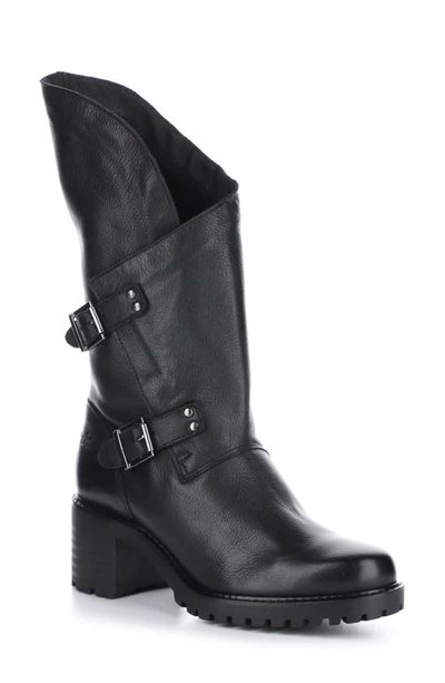 Bos. & Co. Irene Block Heel Sandal In Black Feel Leather