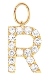 Ef Collection Diamond Initial Huggie Charm In 14k Yellow Gold/ R