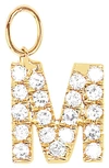 Ef Collection Diamond Initial Huggie Charm In 14k Yellow Gold/ M