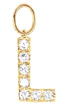 Ef Collection Diamond Initial Huggie Charm In 14k Yellow Gold/ L