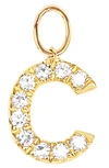 Ef Collection Diamond Initial Huggie Charm In 14k Yellow Gold/ C