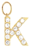 Ef Collection Diamond Initial Huggie Charm In 14k Yellow Gold/ K