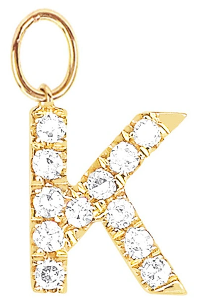 Ef Collection Diamond Initial Huggie Charm In 14k Yellow Gold/ K