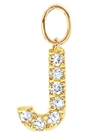 Ef Collection Diamond Initial Huggie Charm In 14k Yellow Gold/ J