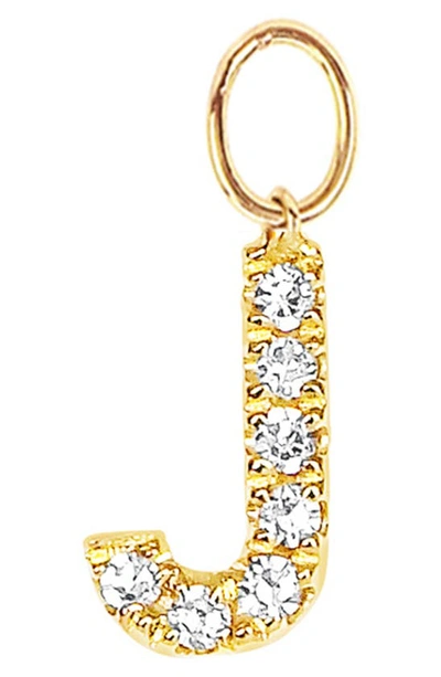 Ef Collection Diamond Initial Huggie Charm In 14k Yellow Gold/ J