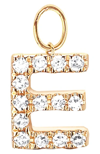 Ef Collection Diamond Initial Huggie Charm In 14k Yellow Gold/ E