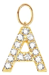 Ef Collection Diamond Initial Huggie Charm In 14k Yellow Gold/ A