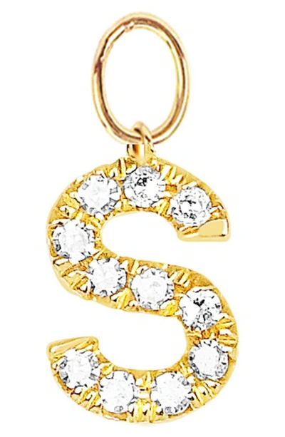 Ef Collection Diamond Initial Huggie Charm In 14k Yellow Gold/ S
