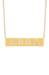 EF COLLECTION EF COLLECTION 4 LETTER DIAMOND NAMEPLATE CUSTOMIZABLE PENDANT NECKLACE,EF-C60993-YG-4
