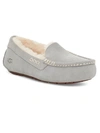 Ugg Ansley Womens Suede Comfy Moccasin Slippers In Light Grey