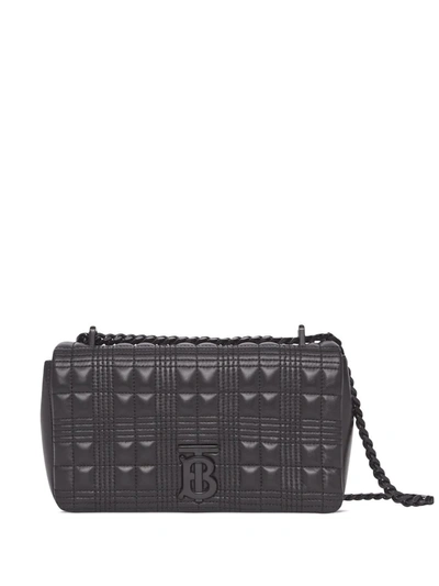 Burberry Small Lola Tb Tonal Quilted Leather Shoulder Bag In Black