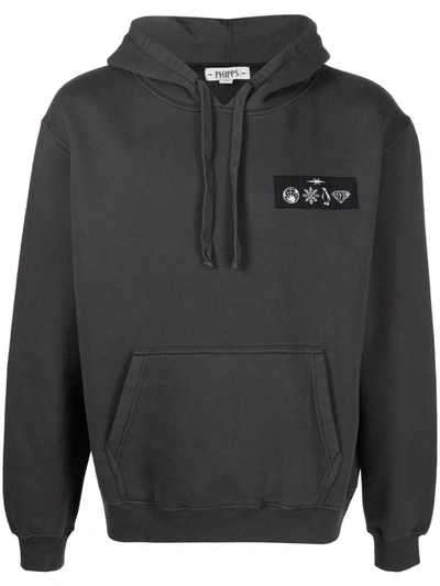 Phipps Logo-patch Pullover Hoodie In Grau