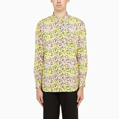 Comme Des Garçons Shirt X Kaws Graphic-print Cotton Shirt In Yellow