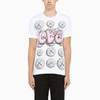 COMME DES GARÇONS SHIRT WHITE/PINK KAWS CREWNECK T-SHIRT,FHT00361091000-J-COMME-WP2