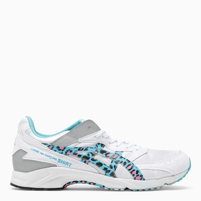 COMME DES GARÇONS SHIRT WHITE/ANIMALIER BLUE ASICS TARTHER SNEAKERS,FHK10064059090-J-COMME-BL