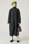 Ganni + Net Sustain Quilted Recycled Ripstop Coat In Black