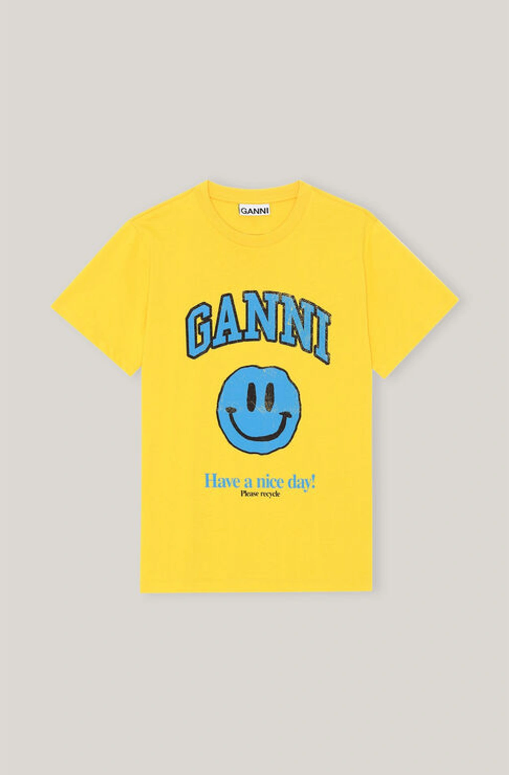 ☆関税込☆GANNI★(W) Ganni Yellow Smiley Relaxed T-Shirt ★ GANNI】yellow smiley relaxed t-shirt | idealclasse
