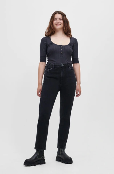 Ganni Cutye Jeans In Washed Black/black