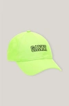 Ganni Software Heavy Cotton Cap Flash Green One Size