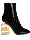 Dolce & Gabbana Black Jackie Leather Mid Calf Boots Shoes In Schwarz
