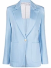 Palm Angels Light Blue Side-stripe Buttoned Blazer In Blau