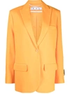 Off-white Orange Ailored Single-breasted Blazer In Orange