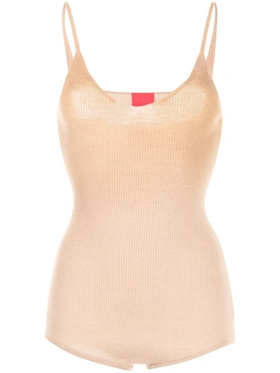 Cashmere In Love Joni Fine-knit Cashmere Bodysuit In Braun