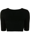 CASHMERE IN LOVE LIZA SCOOP-BACK CROPPED TOP