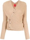 Cashmere In Love Inez Ribbed-knit Cropped Cardigan In Braun