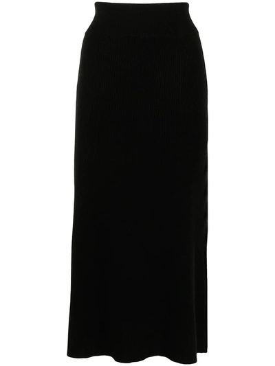 Cashmere In Love River A-line Cashmere Skirt In Schwarz