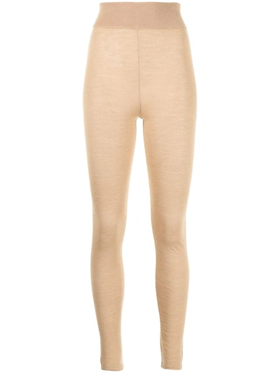 Cashmere In Love Tonya Cashmere-knit Leggings In Braun