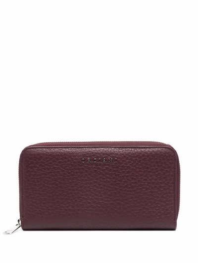 Orciani Logo-plaque Leather Purse In Rot
