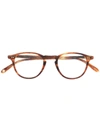 Garrett Leight Tortoiseshell-effect Round-frame Glasses In Braun