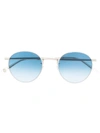 Garrett Leight Gradient Round-frame Sunglasses In Grau