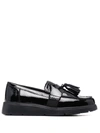 Geox Tassel Patent-leather Loafers In Schwarz