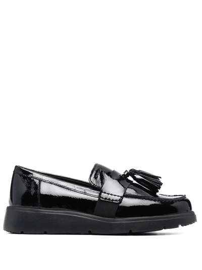 Geox Tassel Patent-leather Loafers In Schwarz