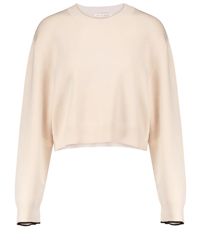 Live The Process Cropped Stretch-knit Sweater In Beige